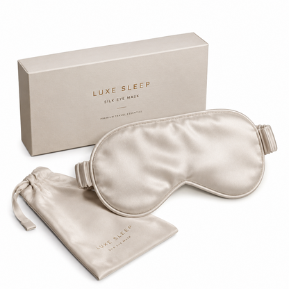 LUXE SLEEP Silk Eye Mask with Gift Box and Drawstring Pouch - Hero Shot