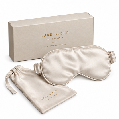 Complete set showing mask, silk pouch and gift box