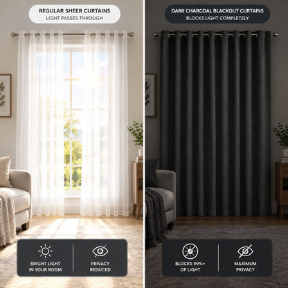 Light-blocking comparison: regular vs blackout curtains