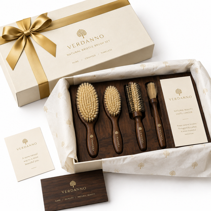 Premium gift box packaging for natural bristle brush set