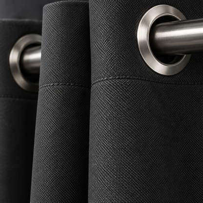 Close-up of triple-weave fabric and silver grommet ring detail