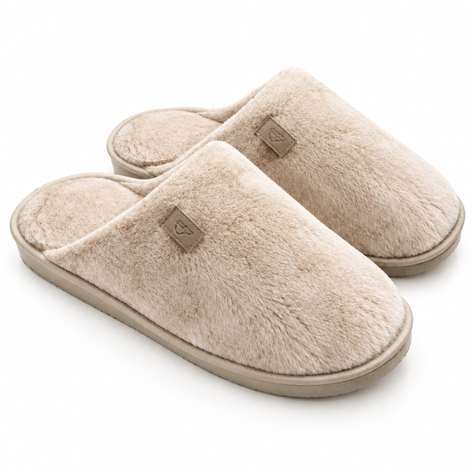 CloudStep Plush Slippers - White Background Studio Shot
