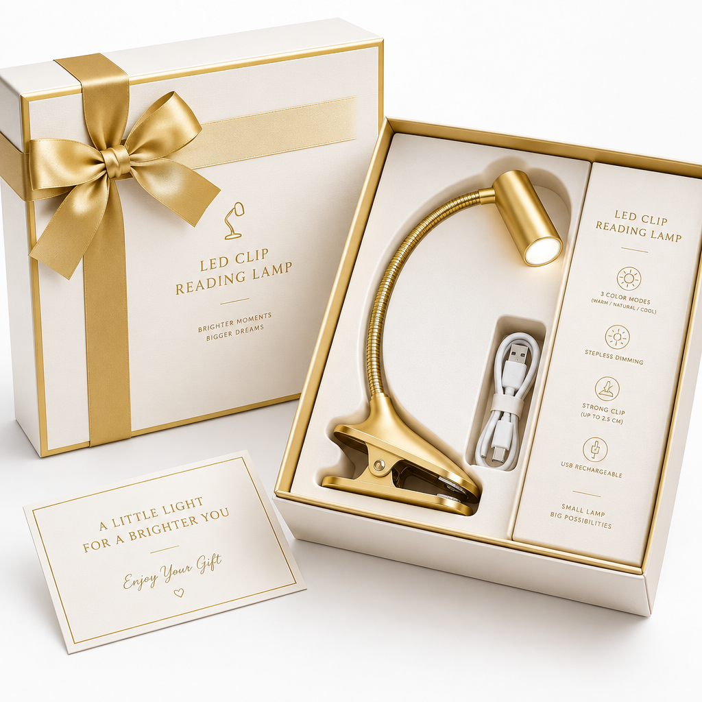 Premium gift box packaging for LED reading lamp