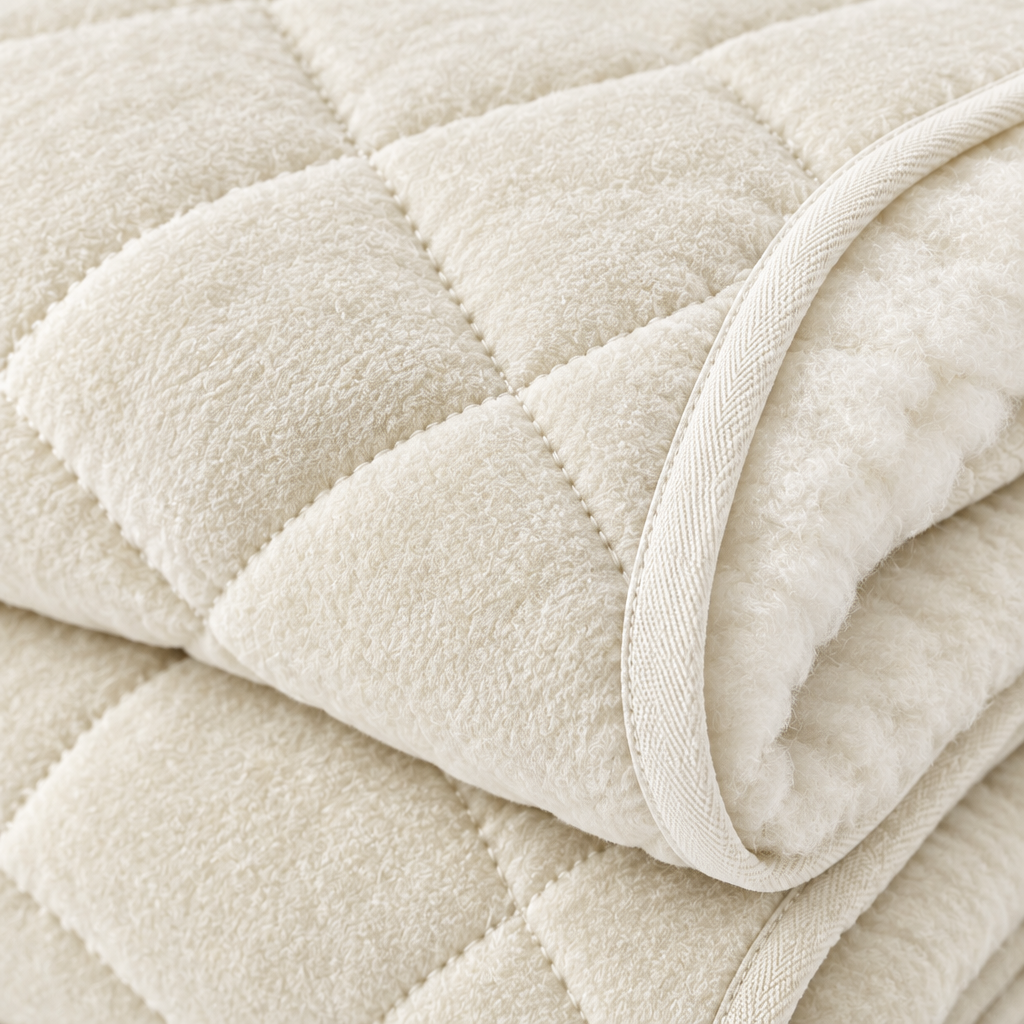 Diamond quilt stitching fabric texture close-up