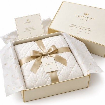 Premium gift packaging for quilted comforter